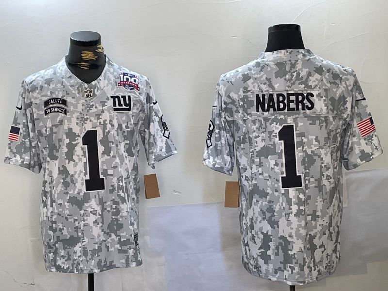 Men New York Giants #1 Nabers Nike Arctic Camo 2024 Salute to Service Limited NFL Jersey style 3->new york giants->NFL Jersey